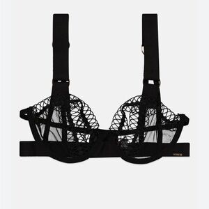 NWOT Bluebella Mia semi open cup sheer mesh bra with crochet detail